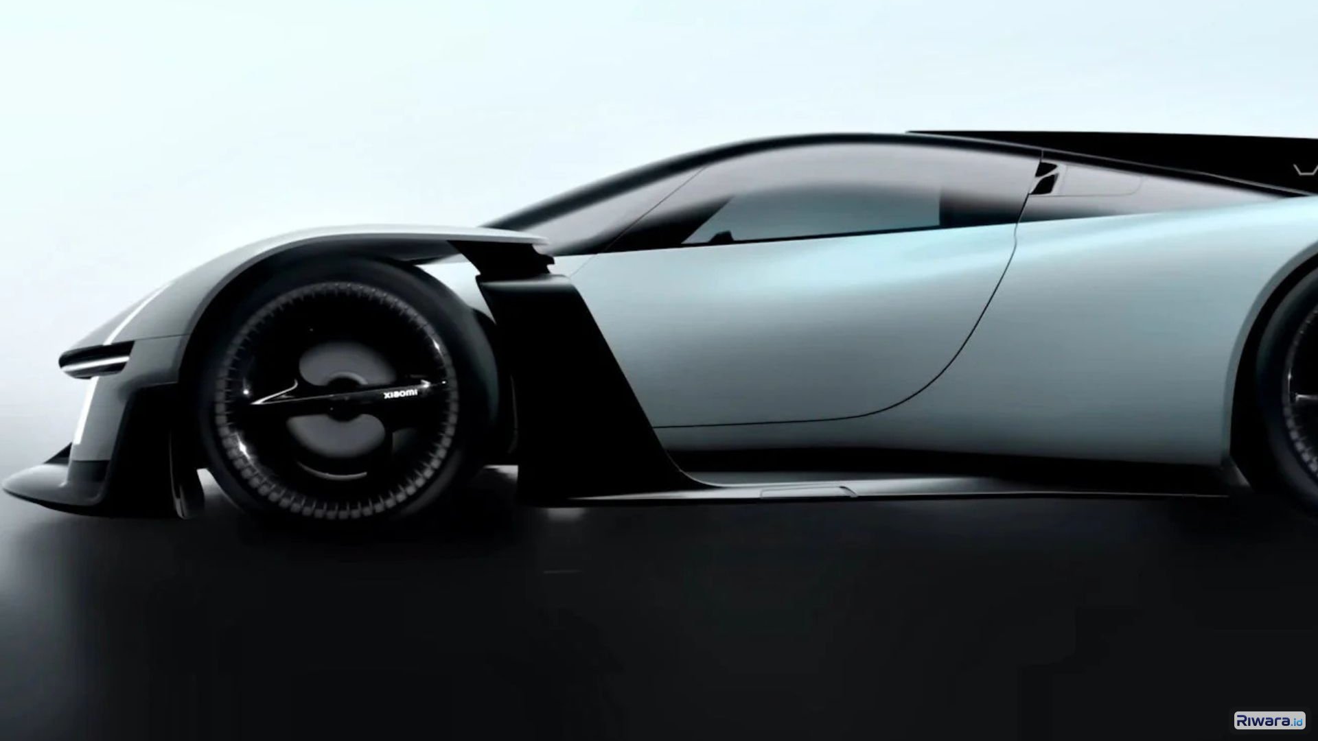 Supercar konsep Xiaomi Vision Gran Turismo dipamerkan dalam ajang Mobile World Congress Barcelona 2026 di Barcelona, Spanyol, menampilkan desain aerodinamis futuristik dengan spoiler karbon besar dan pintu gunting.